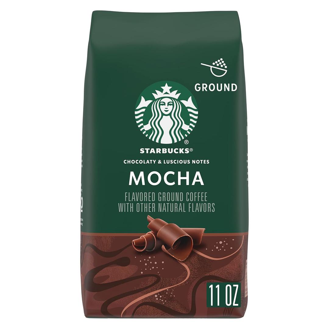 Starbucks Ground Coffee, Flavored Hot or Iced Coffee, Mocha, 11 oz, Best By 09 MAY 2026