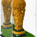 Acrylic Display Case Compatible with LEGO 43020 FIFA World Cup Trophy, 10.6" x 10.6" x 16.9" Clear Display Box with Mirror Back, Artificial Turf Base, Black Base, Dust-Resistant Showcase