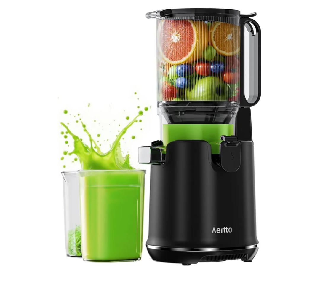 Cold Press Juicer, 5.8" Extra Large Feed Chute Slow Masticating Juicer Machines, High Juice Yield, Fit Whole Vegetables & Fruits, Professional Juice Maker,Self Feeding, Easy to Clean