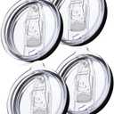 4 Pack 30 oz Tumbler Lid, Replacement Lids Compatible for YETI 30 oz Tumbler,Travel Mug,Spill Proof Splash Resistant Silicone Sliding Covers,Straw Friendly, BPA Free