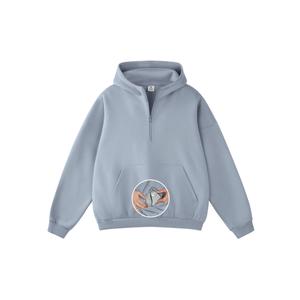 FAIABLE Zip Up Hoodie for Men Oversized Sweatshirts Fleece Quarter Zip Pullover with Zipper Pockets Fall Outfits Casual Comfy Y2k Winter Clothes, Coral Pink, M