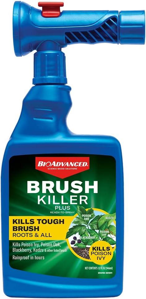 BioAdvanced Brush Killer Plus, Ready-to-Spray, 32 oz  Kills Tough Brush Roots & All, Kills Poison Ivy (32 Ounce)