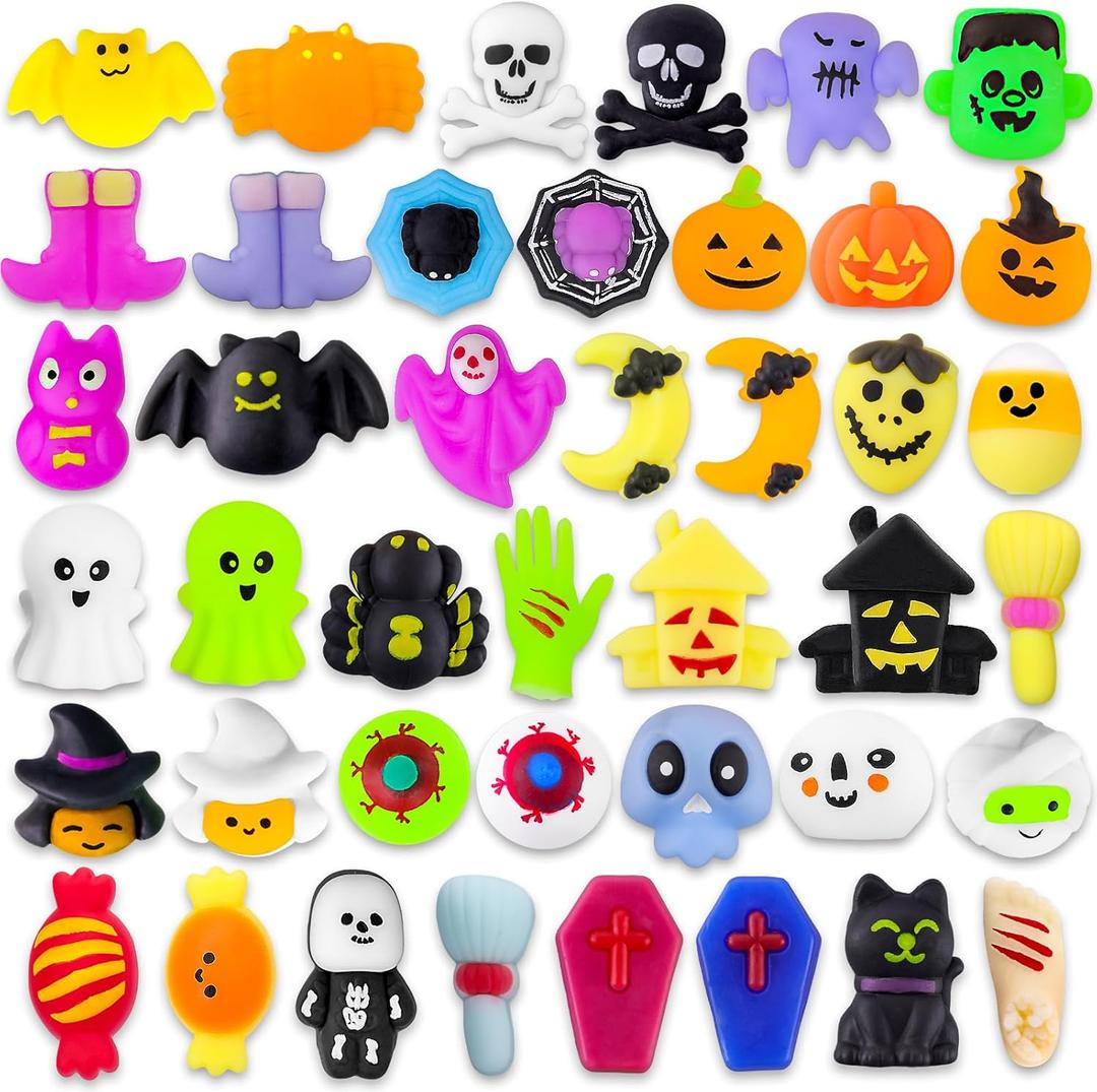 MGparty 42pcs Halloween Squishies Toys for Kids Party Favors Goodie Bag Fillers Prizes Halloween Decorations Stress Relief Toys for Adults