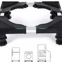 Nefish Mini Fridge Stand Universal Raised Base Adjustable Refrigerator Stands with 4 Strong Feet Washing Machine Pedestal Multi-Functional Bases for Dryer (Black)