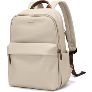 Laptop Backpack for Women Fit 14 Inch Stylish Daypack Notebook Travel Work Commuter Casual Daypack Backpack Purse for Women Travel Business (Apricot)