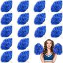 Hoteam 40 Pcs Cheerleading Pom Poms Bulk Metallic Foil Plastic Cheerleader Spirited Fun with Baton Handle Cheer Costume Accessory for Sports Party Football Team Supplies(Blue)