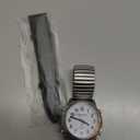 Atomic American English Talking Watch Speaks Clear and Loud Time, Date and Alarm time Stretch Band is Best Gift for Senior,Visually impaired, or Blind People (Silver)