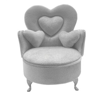 Openable Sofa Jewelry Box Couch Jewelry Box,Miniature Sofa Velvet Chair Earrings Necklace Bracelet Storage Box, Gift for Girls and Women Jewelry Box(Gray)