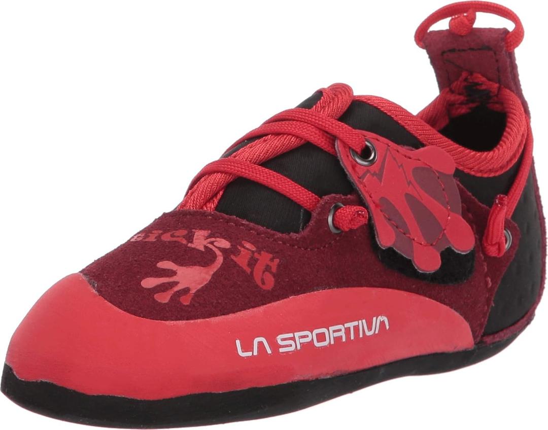 La Sportiva Kids Stickit Rock Climbing Shoe (2-3 Little Kid, Chili/Poppy)
