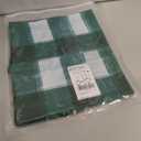 NICETOWN Christmas Plaid Valances for Windows, Rod Pocket Xmas Small Kitchen Valances Short Topper Curtains for Living Room Decor, 1 Panel, 52 by 18 inches Long, Green & White