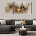 VPUQWGKE 3Pcs Golden Clouds Wall Art Modern Abstract Marble texture Picture Wall Decor Sky Scenery Print Artwork Nature Simple Paintings for Living Room Bedroom Bathroom Decoration 16x24in Poster