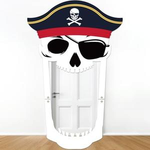 Pirate Party Porch Banner Pirate Theme Party Decorations Captain Hat Skull Door Hanging Banner Backdrop for Nautical Birthday Photo Booth Props Favor Supplies