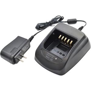 KSC-32 Rapid Charger with Power Adapter Compatible with Kenwood Radio TH-D72A TK-2180 TK-3180 TK-5210 TK-5310 NX-5200 NX-5300 NX-5400 NX200 NX300 NX-410 NX-411 KNB-31 KNB-32 KNB-47 Battery Charging