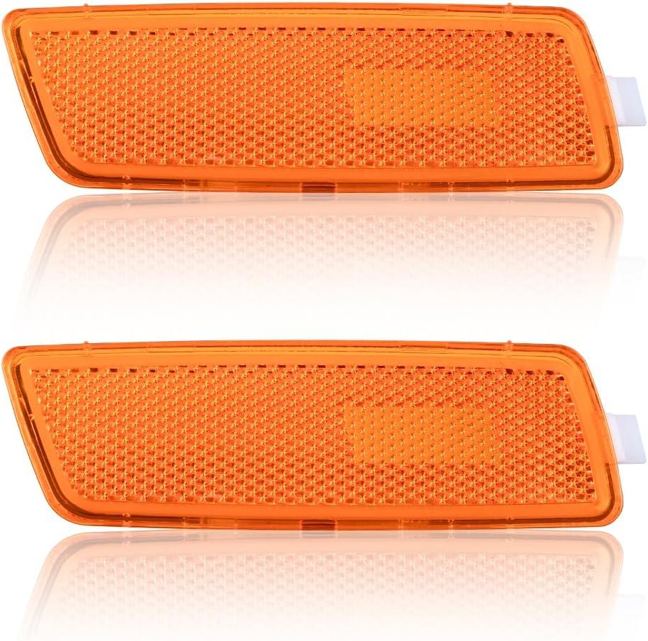 1 Pair Front Bumper Side Marker Lights Turn Signal Lamps Cover Lens for Volkswagen Jetta 2005-2010 for Volkswagen MK5 / MK6 | Replaces # 1K5945071A, 1K5945072A
