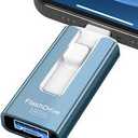 256GB USB Flash Drive for Phone and Pad, Photo Stick High Speed External USB Thumb Drives Photo Storage Memory Stick for Save More Photos and Videos (Blue, 256GB)