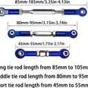Adjustable Stainless Steel Turnbuckles Set/Camber Links with Rod Ends Set for 1/10 Traxxas Slash 4X4 2WD /Rustler 2WD 4X4/Hoss 2WD 4X4/ Stampede 2WD 4X4/Bandit 2WD 4X4/ Upgrades Parts(Navy Blue)