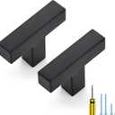 Ravinte 3 Pack Black Cabinet Pulls Single Hole Square Kitchen Cabinet Handles Matte Black Kitchen Hardware for Drawer Pulls Drawer Handles Come with Screwdriver