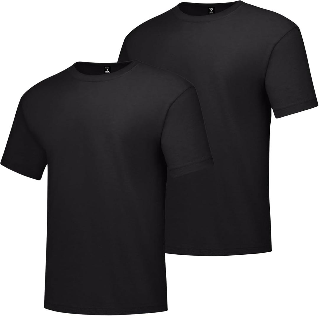 Hanes Size Men's Beefy Short Sleeve Tee Value Pack (2-Pack), Black, 4X-Large/ Tall
