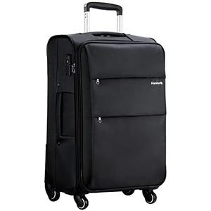 Hanke 28 Inch Luggage with Spinner Wheels Expandable Large Suitcase with Wheels Softside Check in Luggage Rolling Suitcase with Lock Lightweight Travel Luggage for Men and Women (Dark Gray)