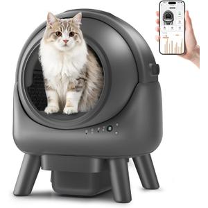 Self Cleaning Litter Box for Multiple Cats  Automatic Cat Litter Box with App Control CJ2 (GREY 02)