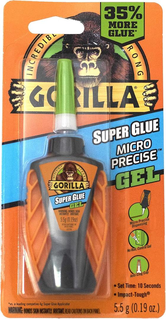 Gorilla Micro Precise Super Glue Gel, 5.5 Gram, Clear, (Pack of 1) Gorilla Micro Precise Super Glue Gel, 5.5 Gram, Clear, (Pack of 1)