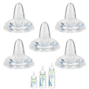Sippy Nipple for Dr. Brown's Narrow Bottle & Sippy Spout Bottle, Soft 100% Silicone Baby Bottle Straw Nipple, 6m+, 6 Count
