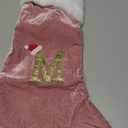 EHJYO 20 Inches Monogram Christmas Stockings with Letters Large Super Soft Christmas Stockings, Pink Velvet with White Plush Cuff Embroidered Xmas Stocking for Christmas Family Decor Letter M