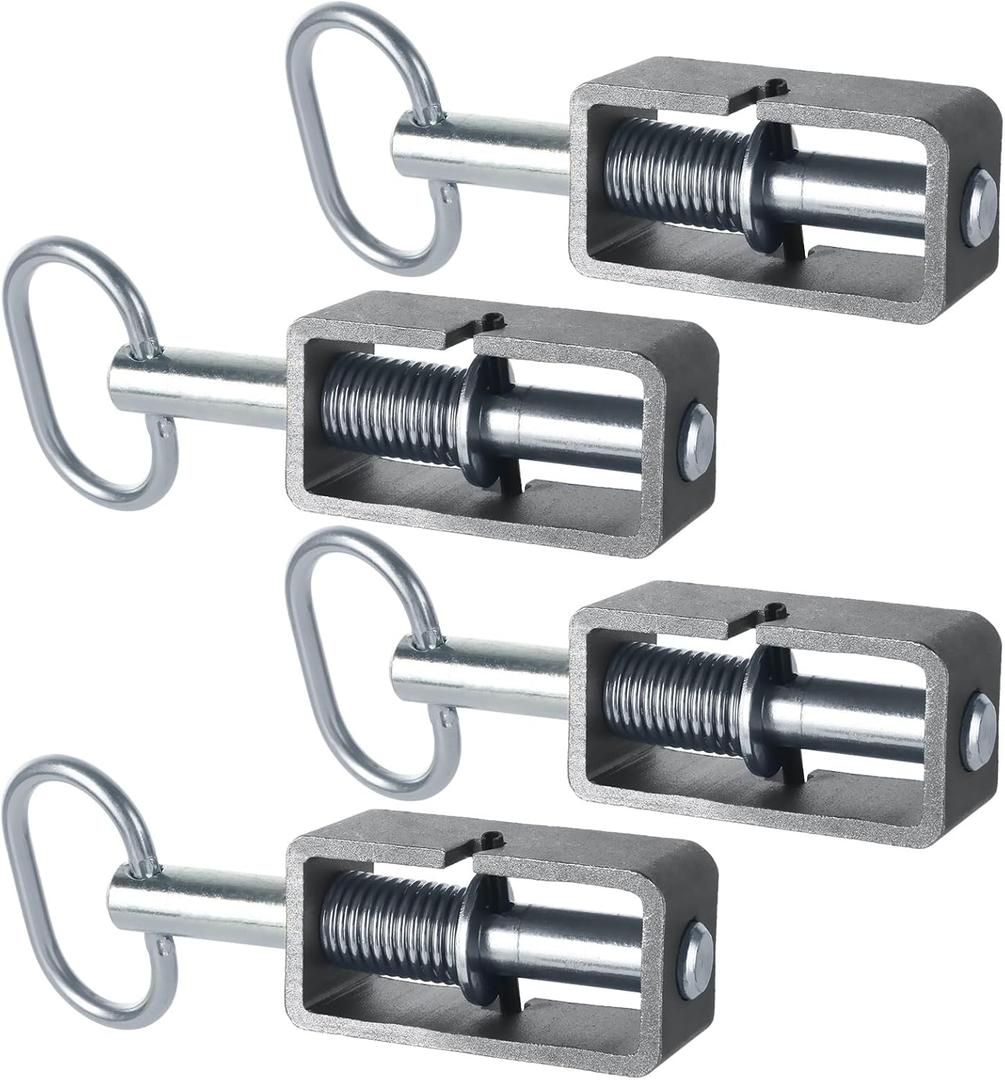 4Pcs Weld-On 5/8" Spring Latch Assembly with Plain Tube, Heavy Duty Trailer Gate Latch, Trailer Ramp Latch, 1.3x1.3x5.2inch