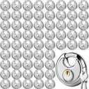 Moxweyeni 60 Pack Padlocks Alike Keyed, Stainless Steel Pad Locks with Same Key Discus 2-3/4 Inch Wide 3/8 Inch Diameter Shackle, Disc for Outdoor Use, Storage Unit, Sheds, Garages and Fence