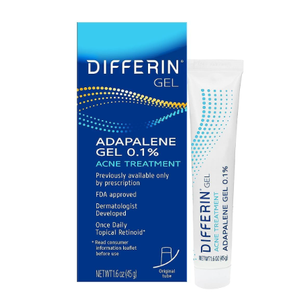 Differin Acne Treatment Gel, 180 Day Supply, Retinoid Treatment for Face with 0.1% Adapalene, Gentle Skin Care for Acne Prone Sensitive Skin, 45g Tube, Pack of 1 (Packaging May Vary)