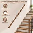 Wooden Handrails for Indoor Stairs - Wall Mounted Wood Stair Railing-Walnut