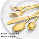 Pleafind 72Pcs Gold Silverware Set for 12 - Dishwasher Safe, Flatware Set with Steak Knives, Stainless Steel Cutlery Set, Include Forks Spoons and Knives Set, Utensil Sets for Home Restaurant