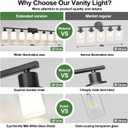 MOKATNG 8-Light Bathroom Light Fixtures, Vanity Light with Milky White Shades, Matte Black Bathroom Light Fixtures Over Mirror, Modern Bathroom Wall Lamp for Mirror Living Room Cabinet Bedroom