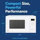 GE Countertop Microwave Oven, Compact 0.9 Cubic Ft., 900-watt Capacity, 7 Auto Cooking Settings, Child-Lock Technology, Kitchen Essentials for The Countertop, Dorm Room or Apartment, White