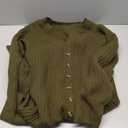 Saodimallsu Womens Long Cardigans V Neck Button Down Chunky Knit Dusters Sweater Coat Fall Trendy Maxi Sweater Dress (XX-Large, Army Green)