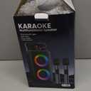Karaoke Machine, Portable Bluetooth Speaker, PA Speaker with 2 Wireless Karaoke Microphones, Karaoke Machine for Adults Kids with Upgraded Subwoofer, Support TWS/TF/USB/AUX for Home Party Outdoor (Black)