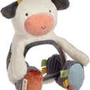 Itzy Ritzy Sensory Tummy Time Toy Mirror  Features Crinkle & Jingle Sounds, Multiple Textures and Mirror for SelfDiscovery, Infant Toy for Ages 0 Months and Up, Cow