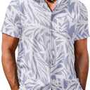 COOFANDY Mens Hawaiian Shirt Short Sleeve Button Down Shirt Tropical Summer Beach Shirt (White, S)