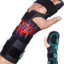 Resting Hand Splint for Stroke Recovery & Carpal Tunnel Relief - Night Immobilizer with Removable Splints, Arthritis & Tendonitis - Adjustable Wrist Support Brace Left Hand for Men & Women (One Size)