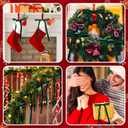 Dark Green 24 Pcs Velvet Bows Christmas Tree Ornaments Valentines Day Bows Decoration for Garland Home Coquette Wedding Decor (5 x 7 Inch,Width of 3/8")