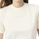 Lacoste Women's Crew Neck Short Sleeve Regular Fit Branding T-Shirt (Beige), Size 36