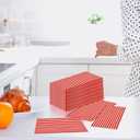 Whaline 100 Pcs Red and White Stripe Guest Napkins Disposable Striped Dinner Paper Napkins Decorative Hand Towel Napkin for Wedding Birthday Party Supplies Kitchen Bathroom Table Decor