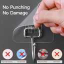 Large Hooks for Hanging Heavy-Duty 44Ib(Max) 10 Packs, Wall Hangers without Nails Self-Adhesive Traceless Clear and Removable, Waterproof and Rustproof Multiple Uses for Bathroom Kitchen Home