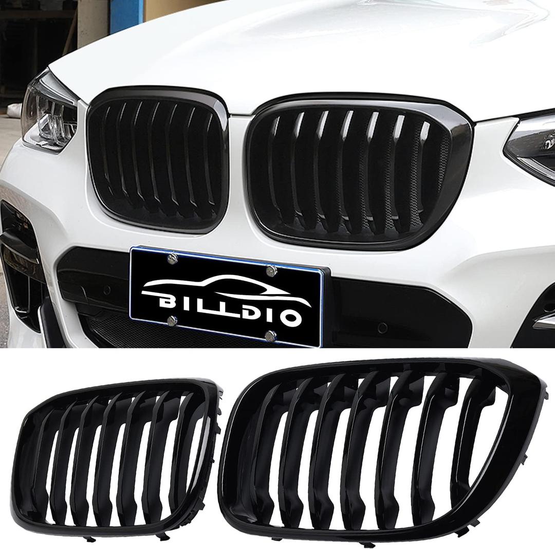X3 G01 X4 G02 Grille - Black Kidney Grill Compatible With 2018-2021 X3 G01 2019-2021 X4 G02ABS Single Slat Gloss Black