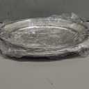 AKOLAFE 8PCS Large Stainless Steel Sizzle Platter Food Serving Trays for Party Buffet Oval Serving Platter Set Decorative Silver Plates Metal Tray Long Sizzler Plates for Sushi Appetizer Table Dish