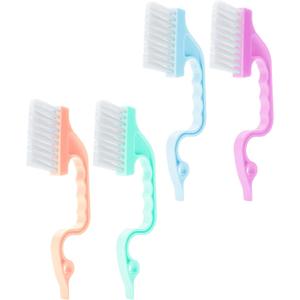 Slick- Window Track Cleaning Brush, 4 Pack, Pastel Colors Ergonomic Handle, Built-in Scraper, Multipurpose, Window Track Cleaning Tools