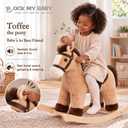 Rocking Horse for Toddlers 18M+, Rocking Animal with Realistic Sound, Stuffed Rocker Ride on Toy, Birthday Gift for Kids, (Light Brown Horse), Large