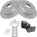 TRQ Rear Brake Pad & Rotor Kit Brake Pads Brake Rotor Ceramic Premium G-Coated Compatible with 2010-2018 Acura RDX 2005-2016 Honda CR-V