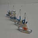 Juvale Set of 4 Mini Wooden Sailboat Models for Beach Nautical Home Decor, Miniature Boat Decorations, & Coastal Decor
