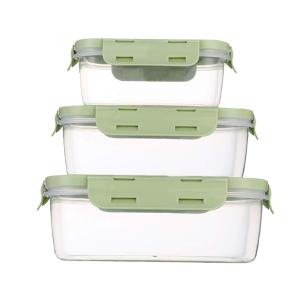 Food Containers Set with Lids Airtight - Plastic Lunch Bento Boxes - Meal Prep Containers, Microwave, Dishwasher, and Freezer Safe (Green)